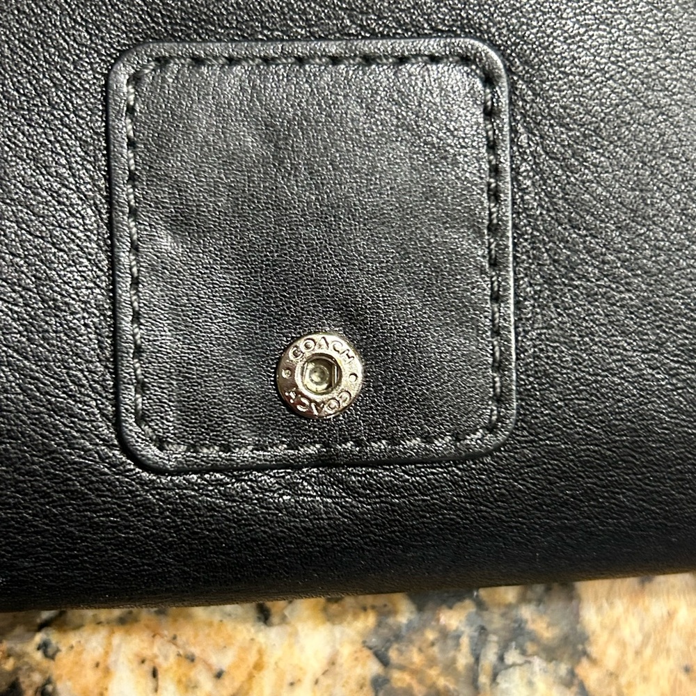 Coach Black Leather Wallet with Silver Buckle - Picture 4 of 10